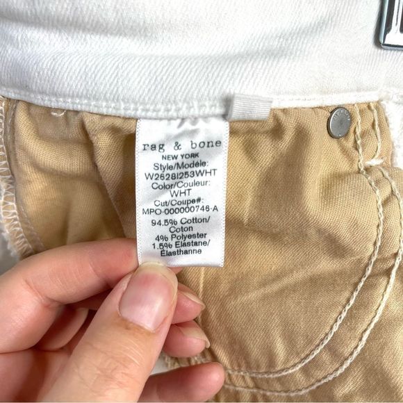 Rag & Bone Nina High Rise Ankle Skinny 5 Button White Jeans Size 28 - Picture 6 of 11